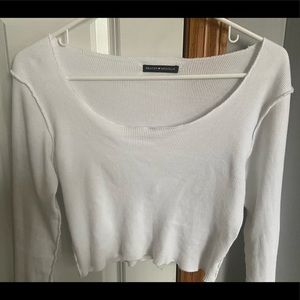 white ribbed long sleeve from brandy